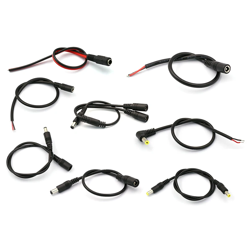 Cable de alimentación de monitoreo de uds, 1 Conector de Cable enchufe, 12V, 24V, cabeza macho, DC5.5 x 2,1 - imagen 4