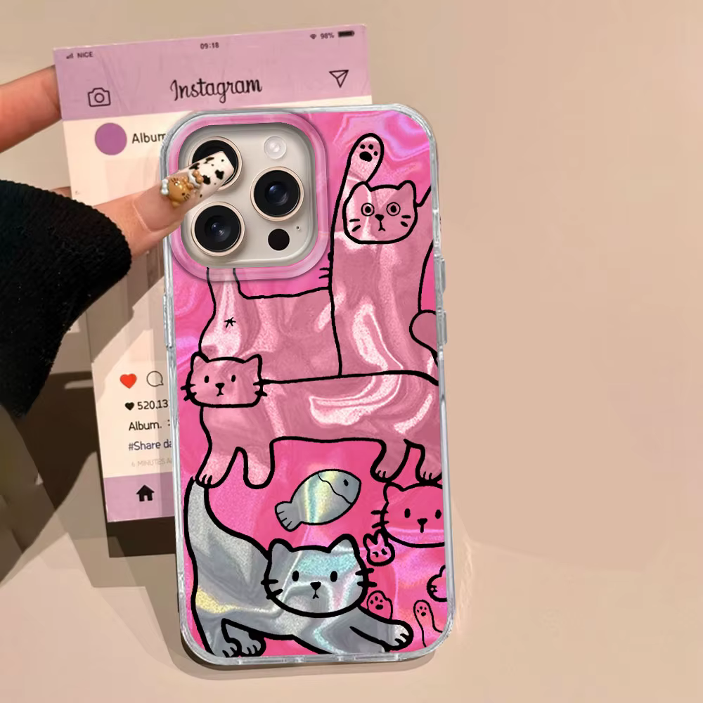 Funda de teléfono con textura de agua de pez gato línea púrpura para iphone 16 15 14 7 8 Plus 13 Pro Max X XS XR SE 2022 carcasa trasera de silicona - imagen 5