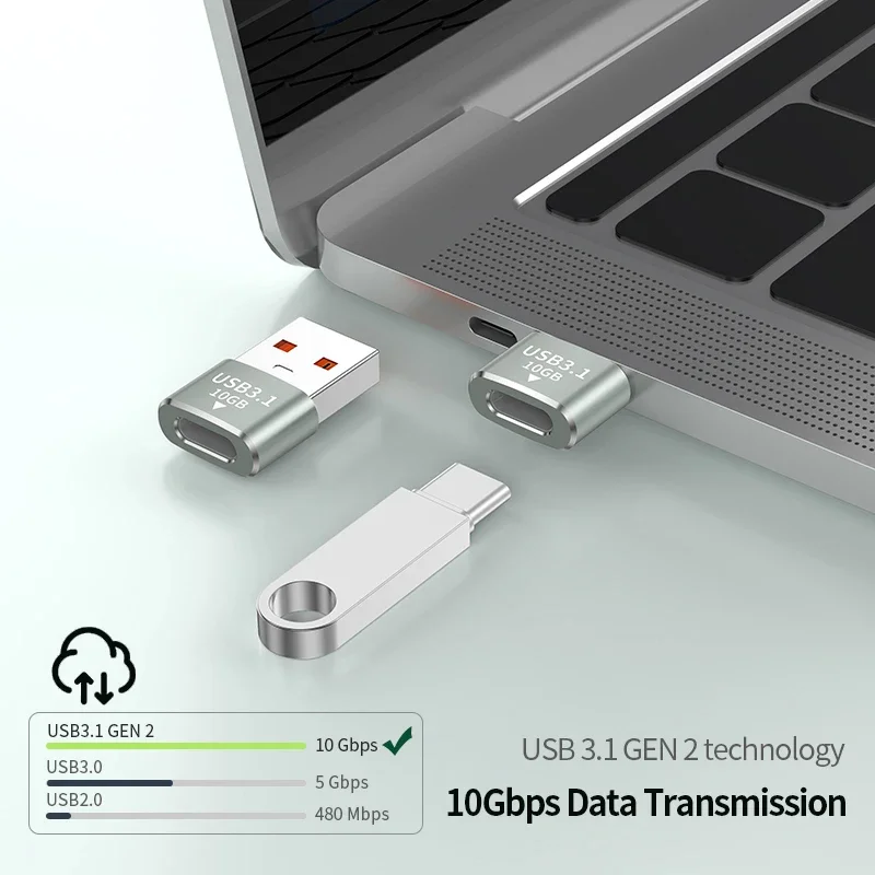 Olaf-Adaptador USB tipo C A USB 120 A tipo C, conector convertidor OTG para Macbook, iPad, Huawei, Xiaomi, Samsung, 10Gbps, 3,1 W - imagen 5