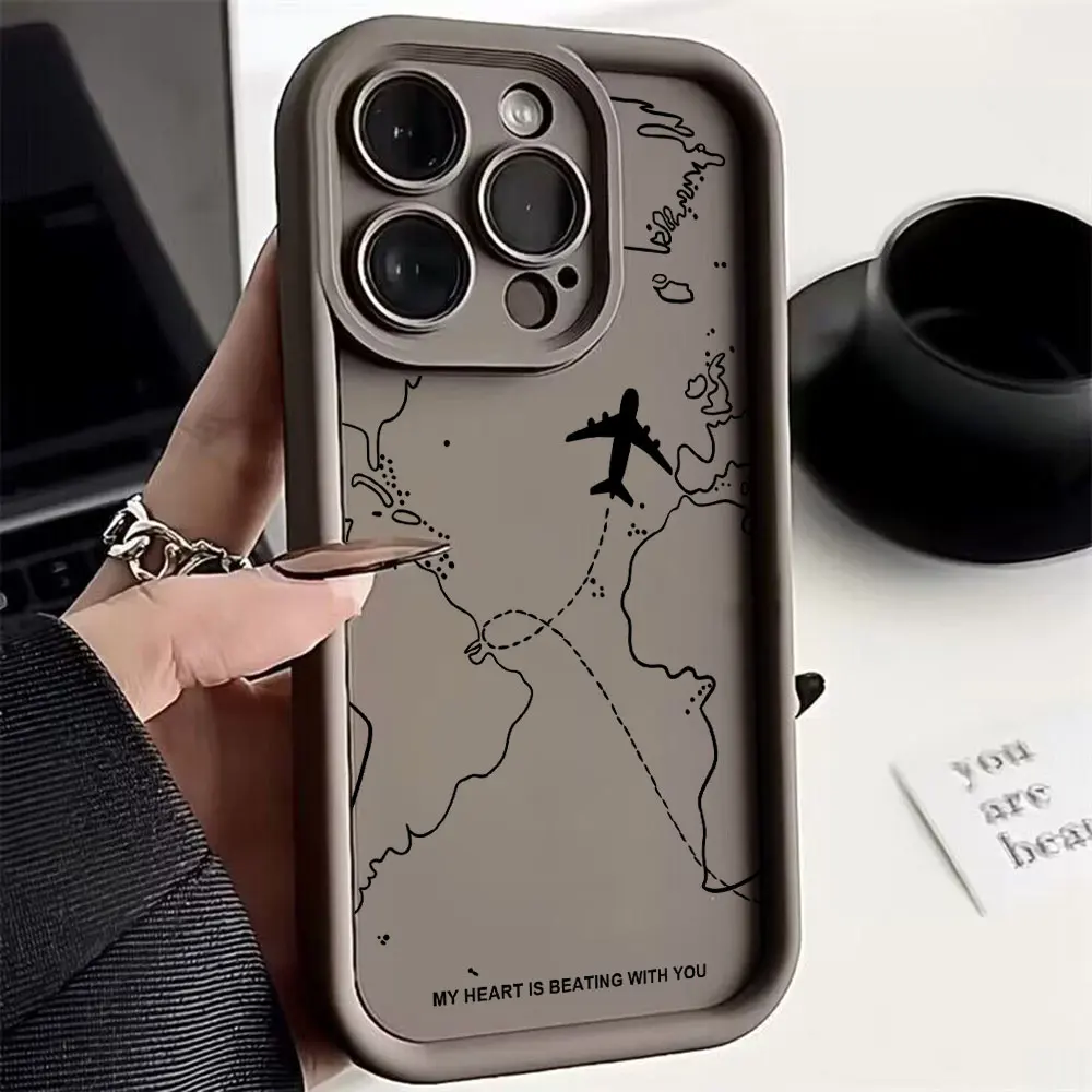 Funda de teléfono de viaje nspired Airplane Route para OPPO, A3, A3X, A5, A7, A16, A17, A38, A53, A54, A55, A58, A72, A74, A76, A78, A94 PRO, 4G, 5G - imagen 5