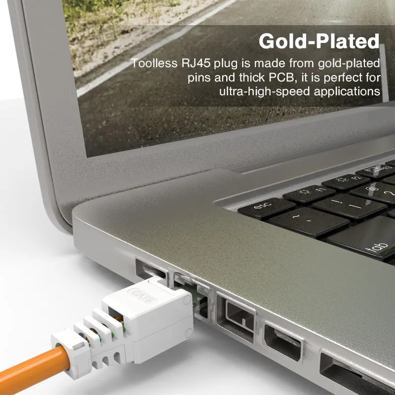 ZoeRax-conector Ethernet CAT6 RJ45, 1 Herramienta de piezas, enchufes de terminación, Cable de 23AWG a 26AWG, instalación de enchufe de Internet sin Toolless - imagen 5