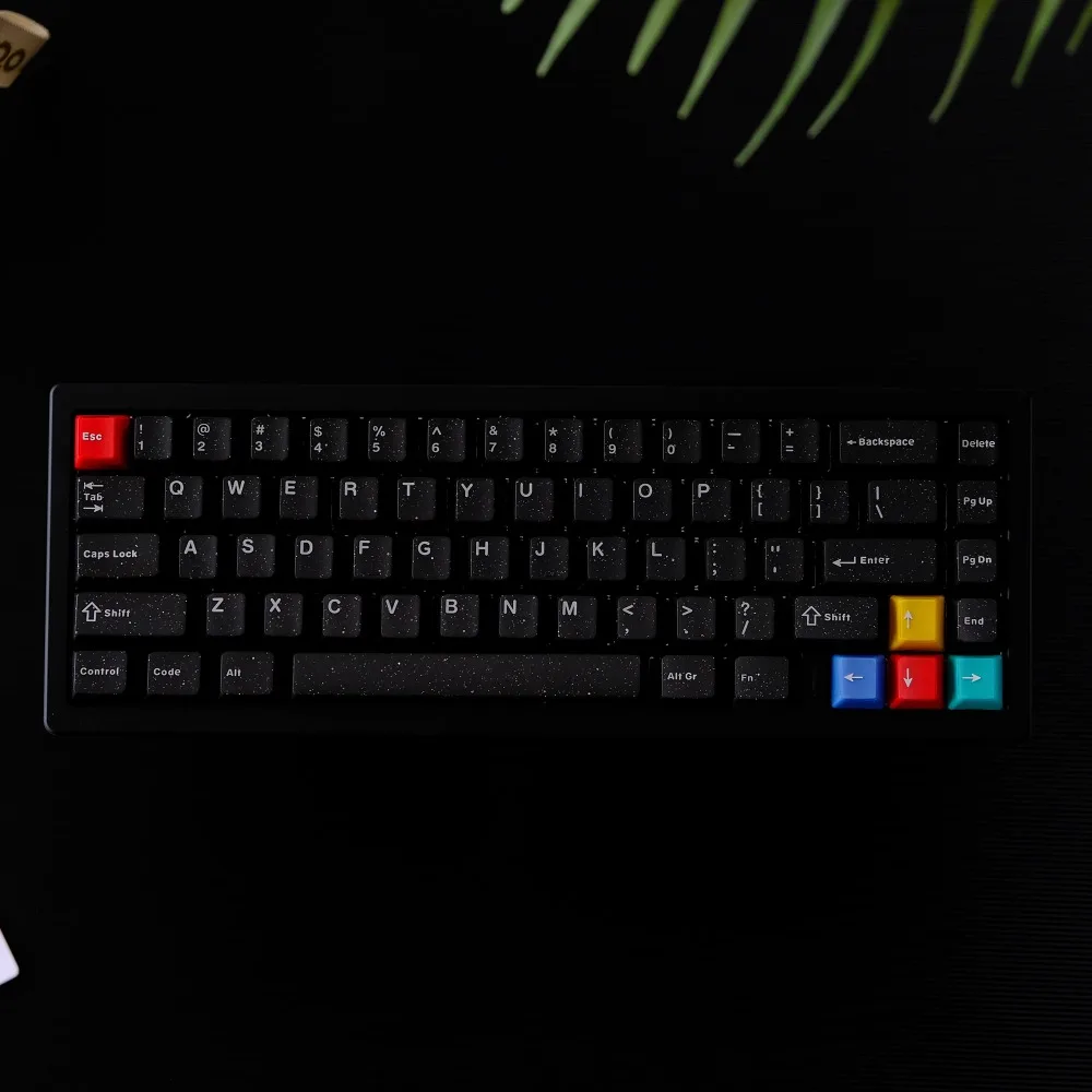 Juego de teclas con purpurina de neón, 114 teclas ABS, tapa de teclado translúcida negra personalizada, perfil de cereza, teclas para teclado mecánico - imagen 5