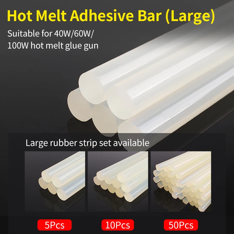 LUXIANZI-varillas de pegamento termofusible, 7/11mm x 265mm, Color negro transparente para pistola de pegamento, arte artesanal, herramientas de reparación de decoración del hogar - imagen 3