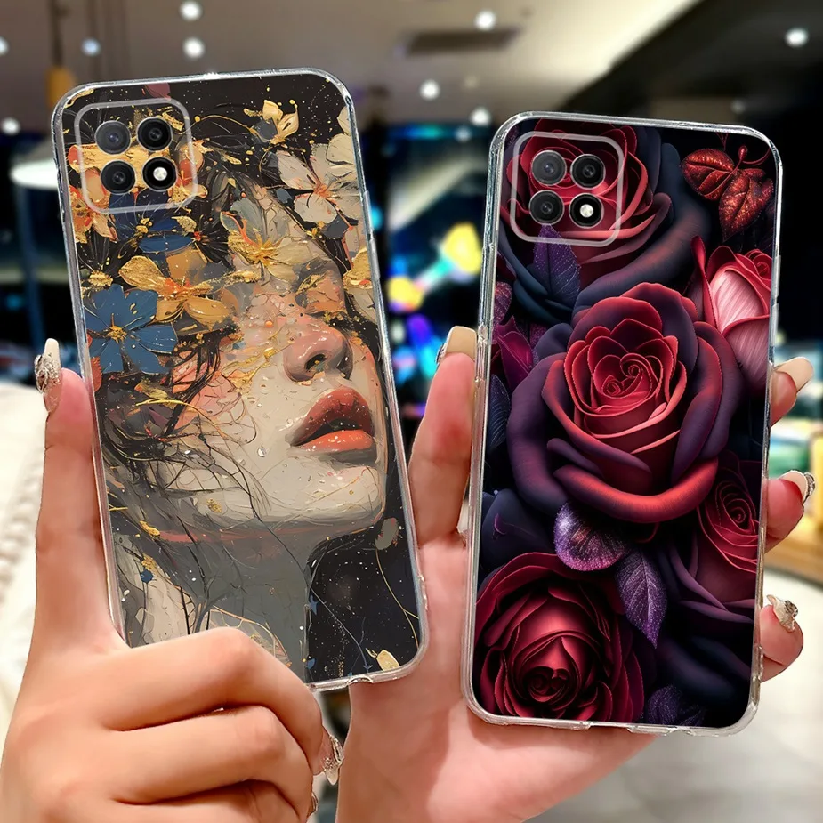 Para Oppo A73 5G funda CPH2161 funda pintada de flores coloridas funda de teléfono de silicona suave para Oppo A72 A 72 73 OppoA73 5G Fundas bolsas - imagen 2
