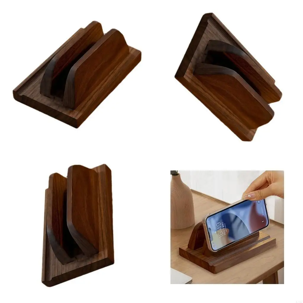 Soporte madera nogal compacto actualizaciones soporte nogal para teléfonos inteligentes K1KF