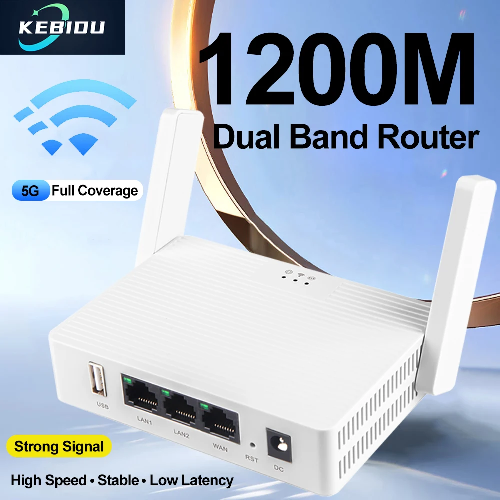 Enrutador WiFi de 1200Mbps de doble banda 2,4G/5GHz Gigabit Lan enrutador inalámbrico compatible con antena VPN 2 enrutador de señal fuerte para teléfono portátil - imagen 3