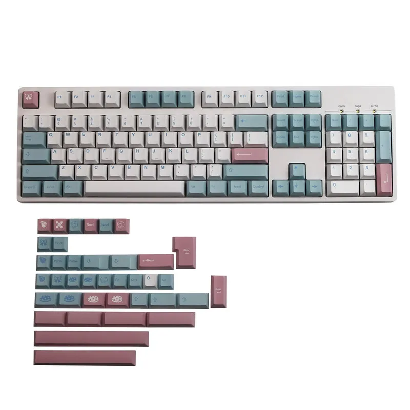 GMK 140 teclas Noel Keycaps PBT Dye Subbed Key Caps Cherry Profile Keycap con 2.25U 2.75U 3U 7U Barra espaciadora ISO Enter - imagen 5