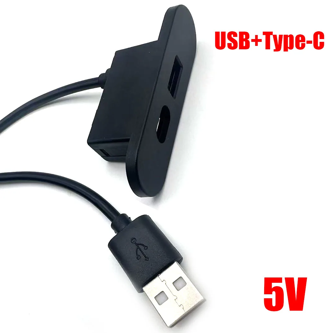 Hub USB 2,0 de 2 puertos para ordenador portátil, PC, escritorio, convertidor USB integrado, orificio, montaje en escritorio, divisor USB 2,0