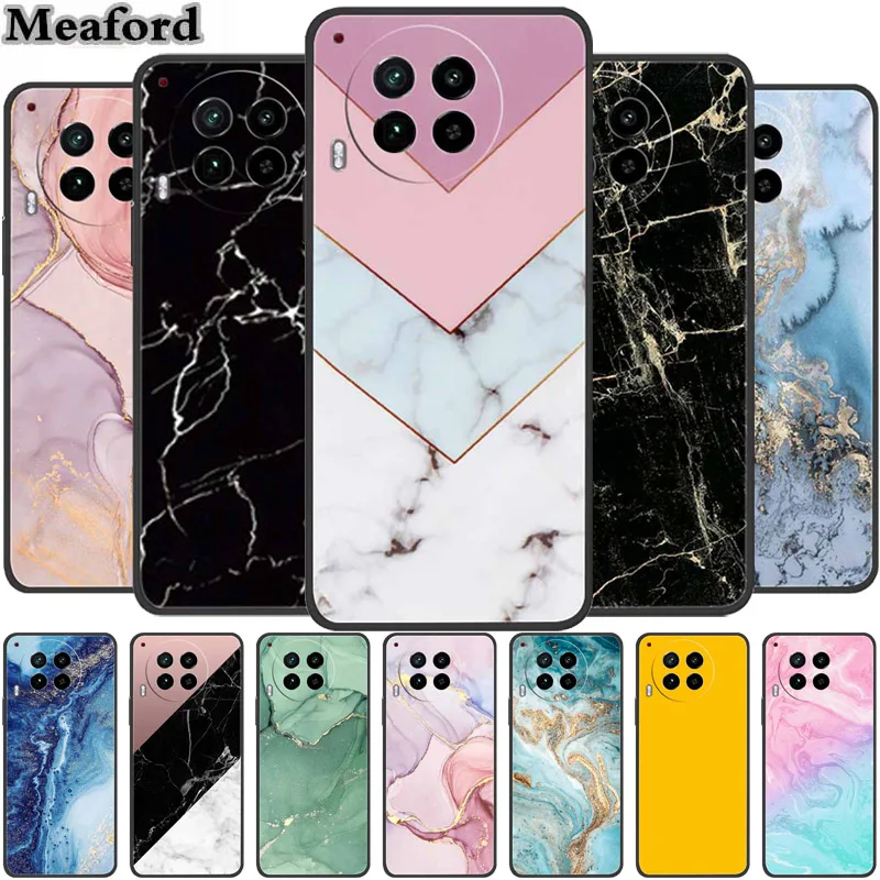 Funda trasera de silicona suave para Tecno Camon 30 5G, carcasa de TPU de mármol para Tecno Camon30 5G CL7, Capa pintada de Mica colorida
