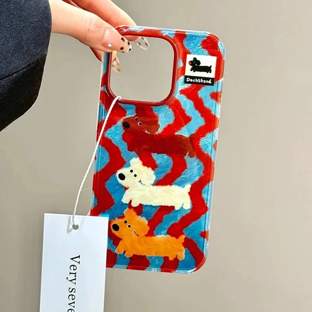 Funda de teléfono con dibujo de perro salchicha a rayas para Huawei Honor 200 X6a X8b X7a X9a X7b X8a X9 X8 Plus 4G 5G, funda trasera con textura de plumas