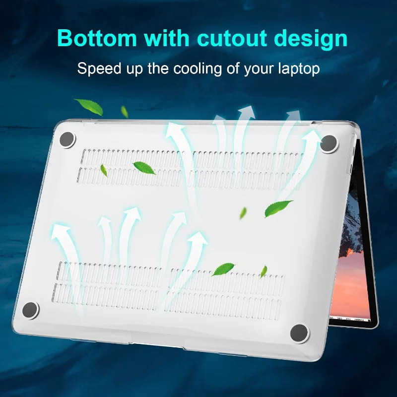 Compatible con MacBook Air 13 2022-2025 M4 A3240/M3 A3113/M2 A2681, carcasa dura de plástico y tela de pantalla, transparente - imagen 4