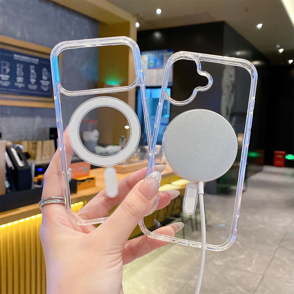 Funda transparente Original Magsafe para iPhone 17 Air 16 15 14 Pro Max Plus 13 12 Mini 11 16E 17Pro X XS XR cubierta acrílica magnética - imagen 5