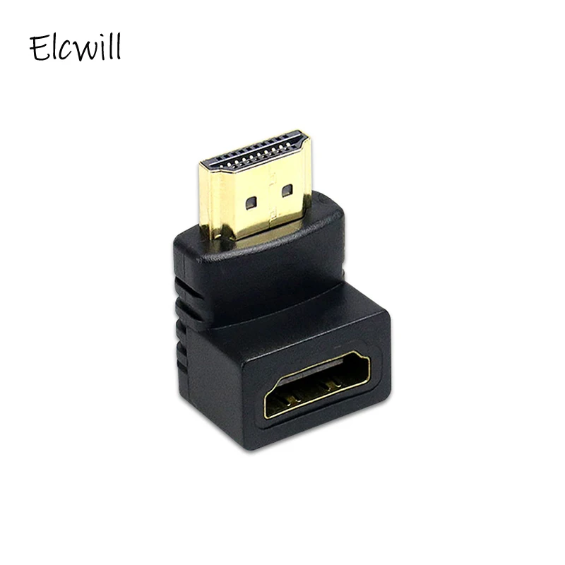 Adaptador HDMI macho a hembra compatible con HDMI, convertidor extensor compatible con HDMI, 90 grados, ángulo de 270 grados, HDTV