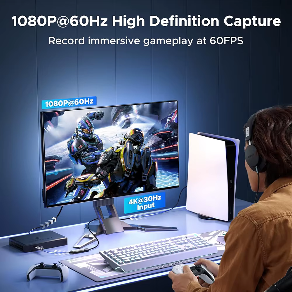 Tarjeta de captura de vídeo FSU 4K 1080P 60fps compatible con HDMI a USB 3,0 para grabadora de transmisión de juegos para Windows,Mac,PS4,Switch,Xbox - imagen 5