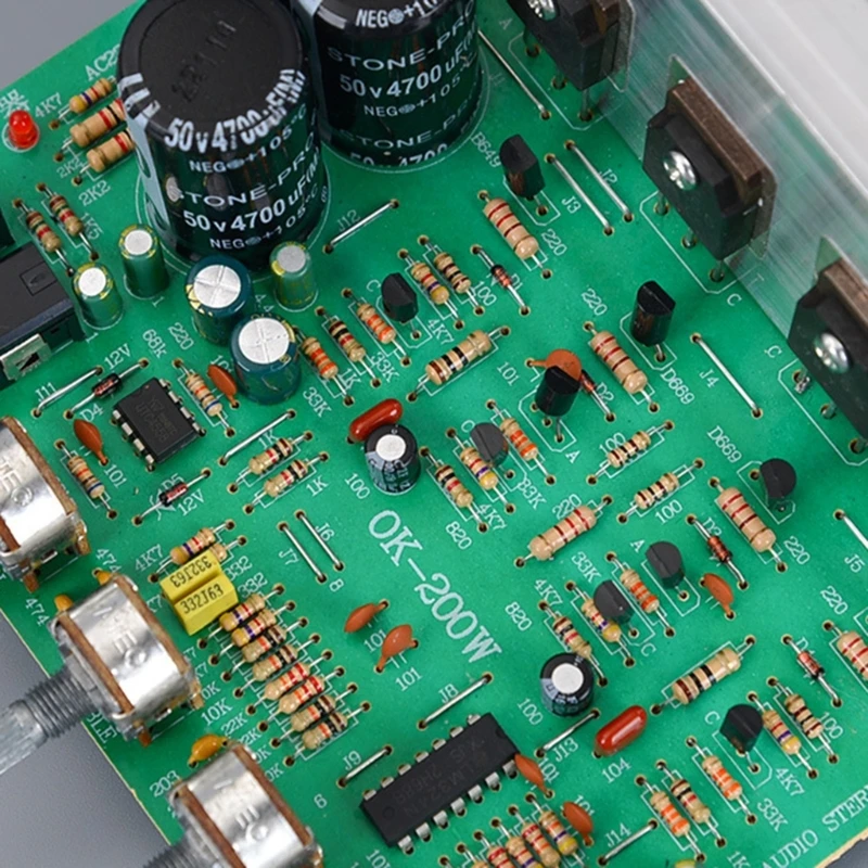 Placa amplificadora de potencia de 200W, amplificadores de placa amplificadora estéreo de 2 canales, amplificador de sonido, altavoz, AC18-26V doble para el hogar - imagen 4