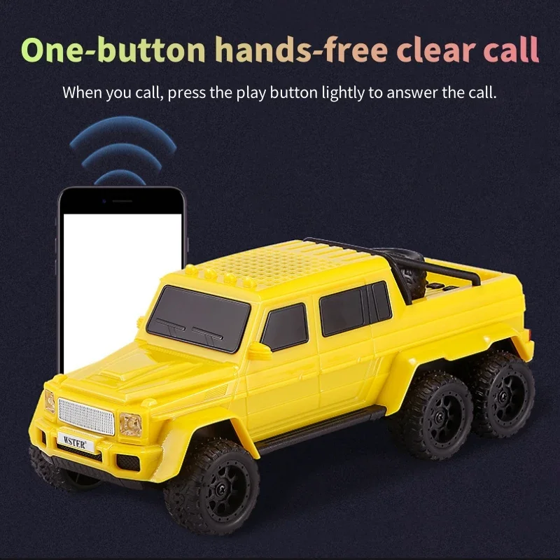 Nuevo diseño WS-G63 Altavoz Bluetooth de graves pesados TF USB FM AUX manos libres luz LED forma de coche Radio TWS AUX altavoces inalámbricos para coche - imagen 4