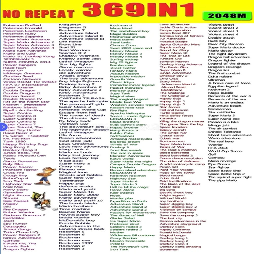 Tarjeta de cartucho de juego 369 en 1 GBA de 32 bits para GBA GBA/SP NDS Pokemon juegos Retro idioma inglés - imagen 3