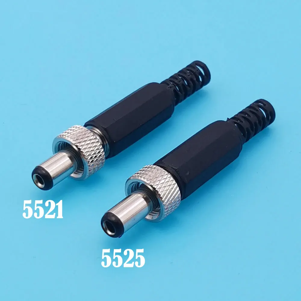 10 Uds 5,5x2,1/5,5x2,5mm enchufe de alimentación CC bloqueable enchufe macho hembra con conector de bloqueo de tuerca de tornillo - imagen 3