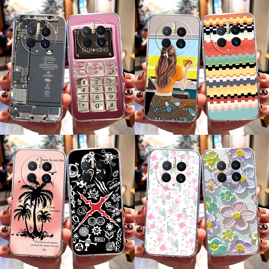 Funda transparente de silicona TPU para Huawei Mate 50 Pro, Fundas de teléfono suaves