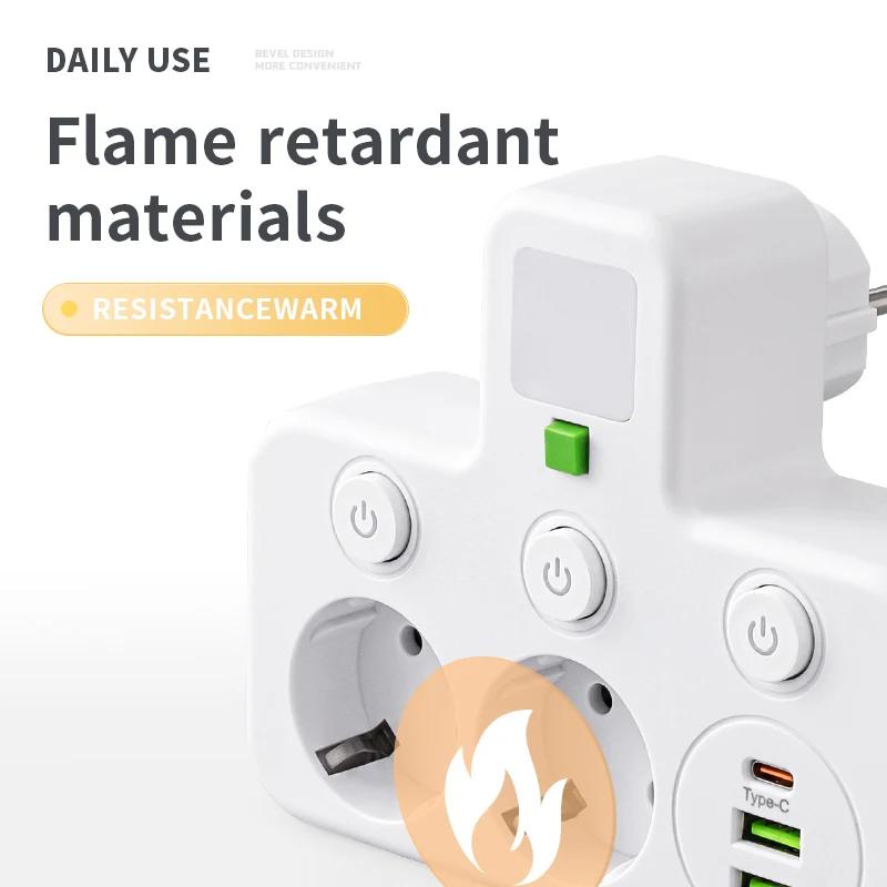 Enchufe europeo, placa de alimentación de CA, enchufe de pared multicapa, filtro de red universal, con o sin USB, interruptor de luz independiente ada - imagen 5