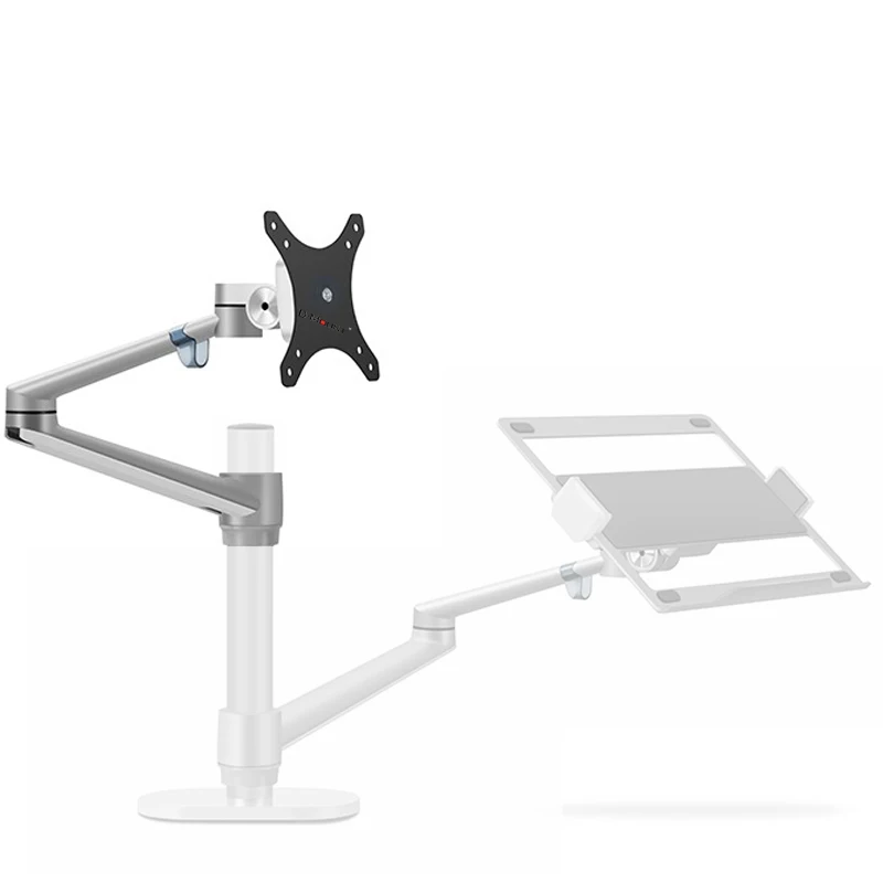 Brazo + placa VESA para OL-3L OL-3T pieza de montaje de monitor DIY pieza de accesorio de escritorio de aluminio plata negro girar 360 movimiento completo - imagen 2