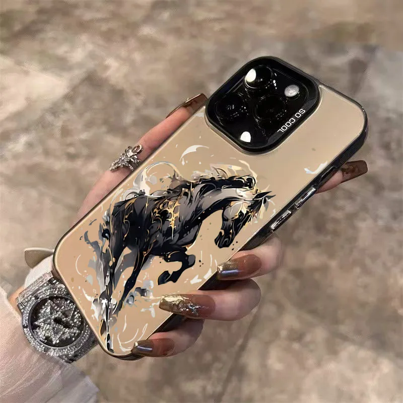 Nuevo estilo, funda de teléfono con diseño de caballo galopante para iPhone 17 Pro Max 16 15 14 13 12 11 XS X XR 7 8 Plus 16E, funda trasera dura de PC de aire - imagen 3