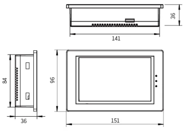 Coolmay-controlador lógico programable HMI PLC de 5 pulgadas, con Panel táctil, Monitor Industrial QM3G-50FH-24MT/R, analógico opcional - imagen 5