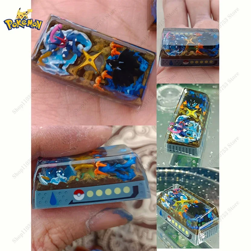 Teclas de Pokémon Anime, conjunto de bestias legendarias, Giratina Dialga, teclas estereoscópicas transparentes de resina para regalos de teclado mecánico - imagen 4
