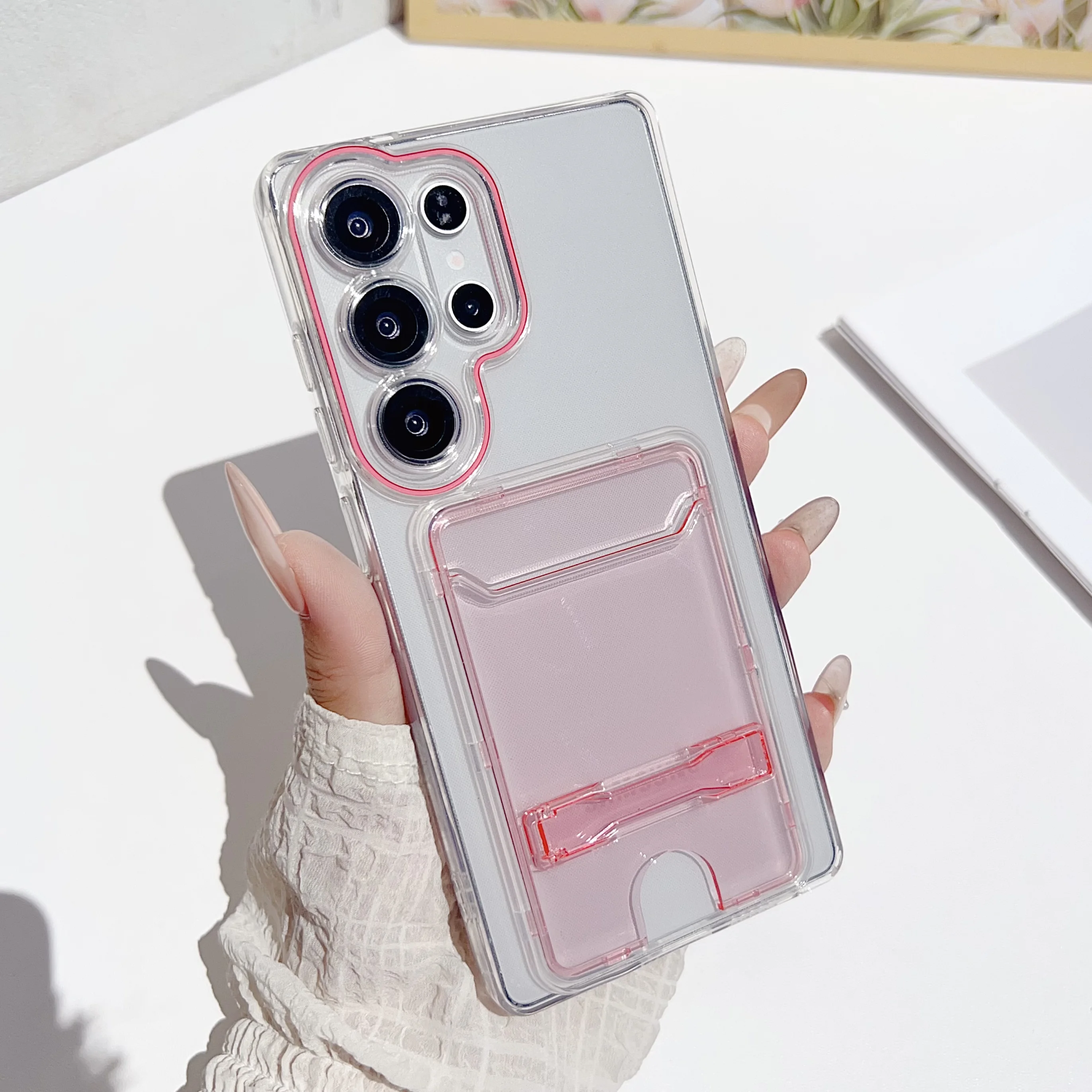 Funda de lujo con ranura para tarjetas para Samsung Galaxy S25 S24 Ultra S22 S23, funda de parachoques de silicona suave a prueba de golpes - imagen 2