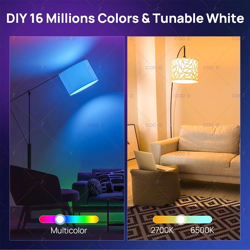Tuya Wifi E27 lámpara Led RGB CW WW 15W bombilla Led Bluetooth funciona con Alexa Amazon Google Home para decoración de vida inteligente - imagen 2