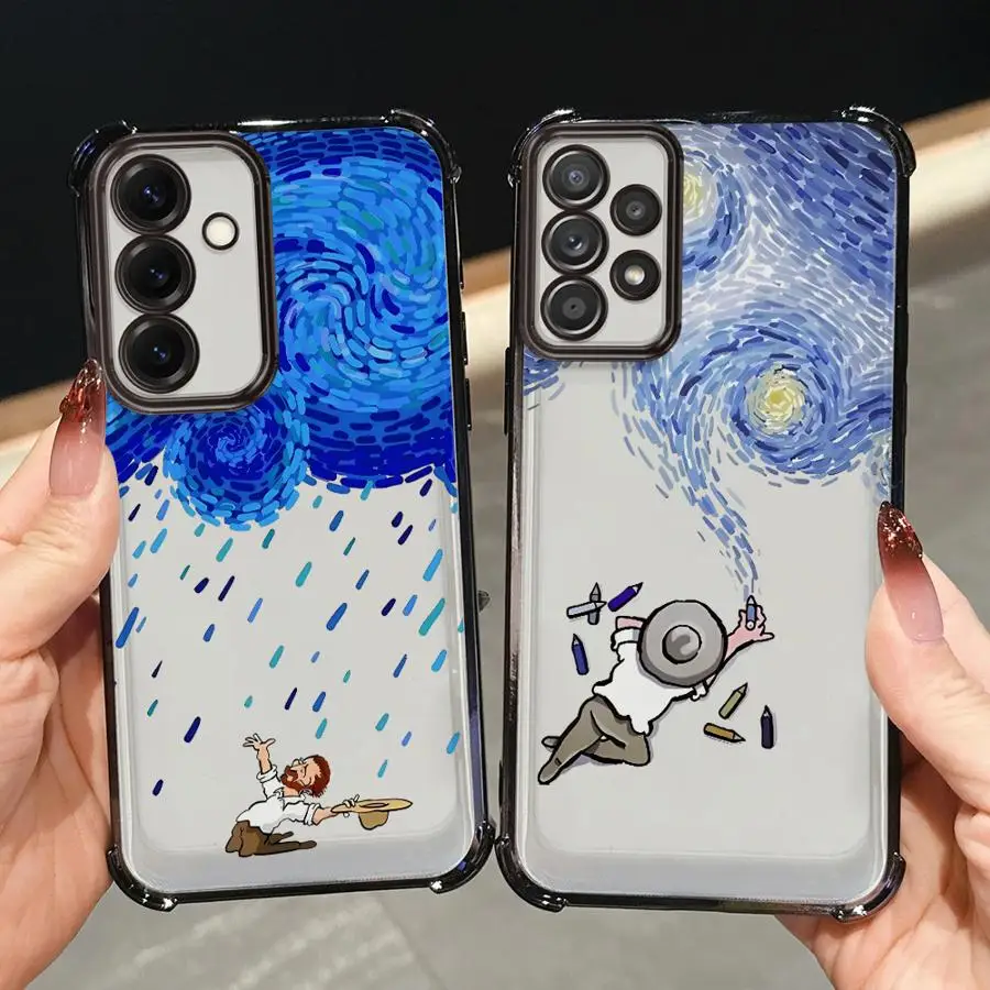 Funda para Samsung Galaxy A13 A16 A26 A15 A52 A17 A24 A25 A33 A21s A35 A36 cubierta transparente Van Gogh moda