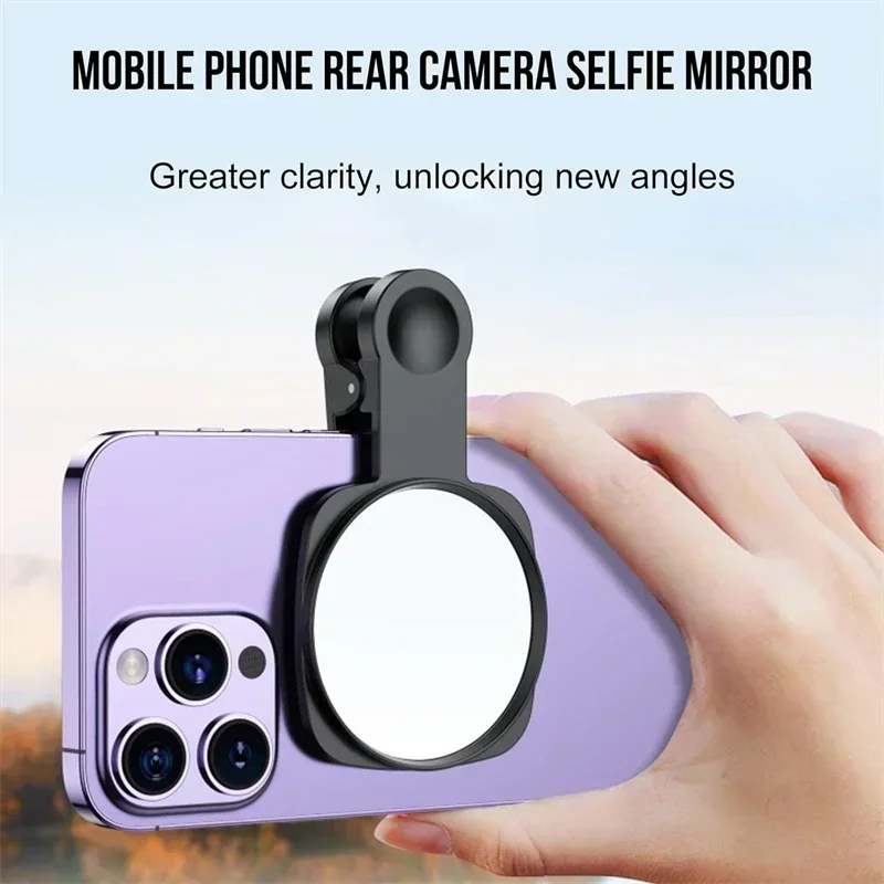 Kit de Clip de espejo para Selfie, cámara de teléfono inteligente 3 en 1, para IPhone 15 Pro Max, Samsung, soporte de espejo reflectante HD con bolsa de almacenamiento - imagen 5