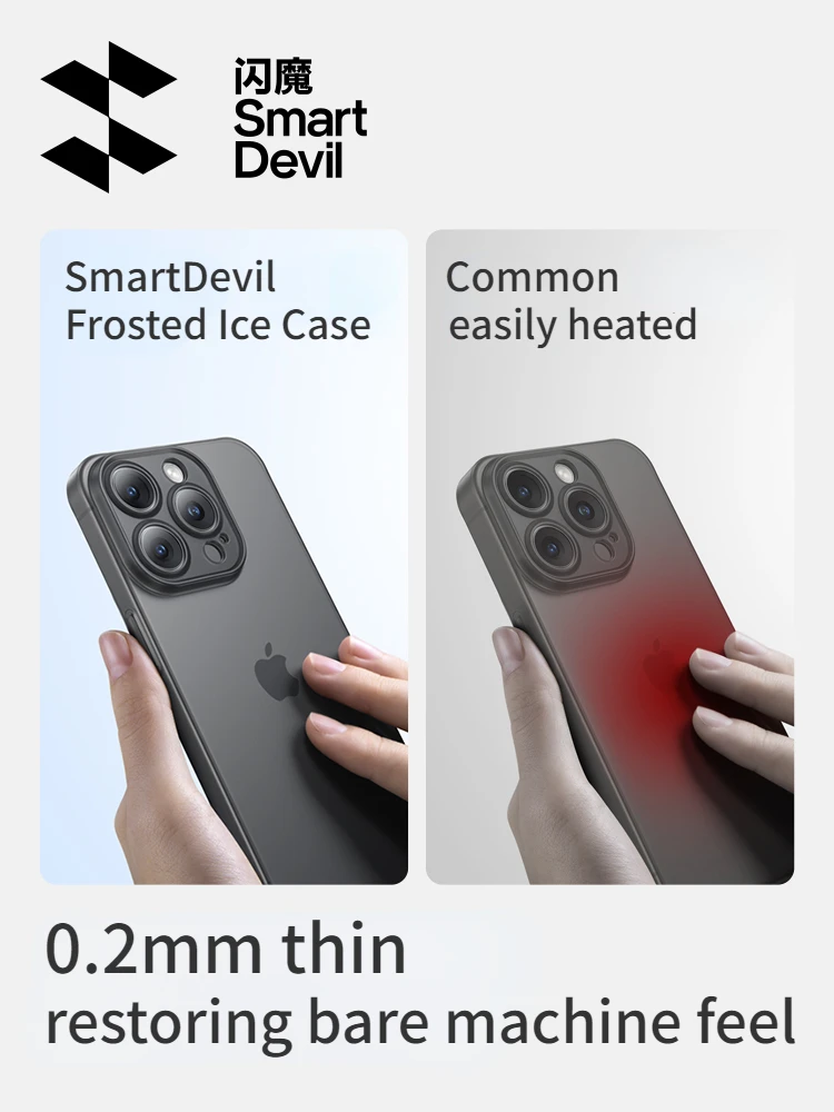 SmartDevil-funda de teléfono mate ultrafina para iPhone 15Pro Max 15, carcasa protectora de teléfono anticaída con vidrio templado - imagen 3