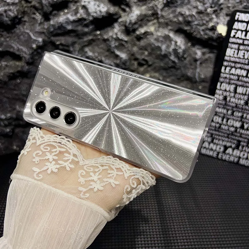 Funda de teléfono con patrón de plumas de cola de zorro de Camlet de lujo para Samsung Galaxy Z Fold 6 5 4 3, carcasa a prueba de golpes, funda con tapa de parachoques - imagen 5