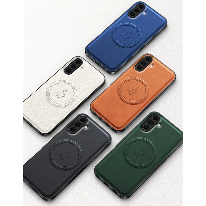 Funda magnética de carga inalámbrica de cuero PU para Samsung Galaxy A17 A07 A56 A36 A26 A16 5G A55 A35 funda protectora Coque - imagen 2