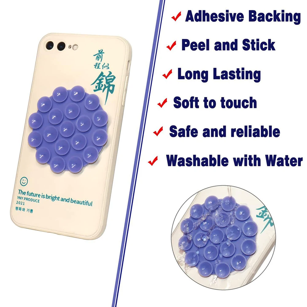 Soporte para teléfono con ventosa de silicona portátil, Mini pegatina de succión, soporte de navegación para coche, soporte Universal para teléfonos móviles, 2 uds. - imagen 5