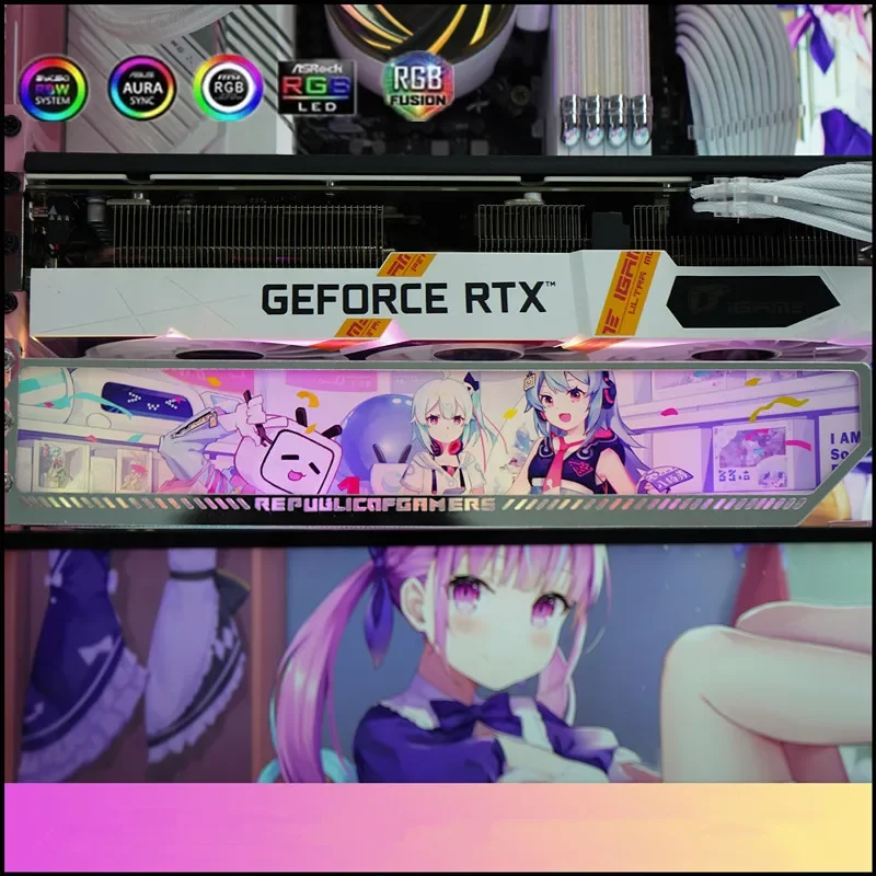 Soporte personalizado RTX 3090 4090 RGB VGA, MOD 4080 4090 Anime GPU, gabinete de juegos de PC, Panel de iluminación decorativo AURA SYNC - imagen 4