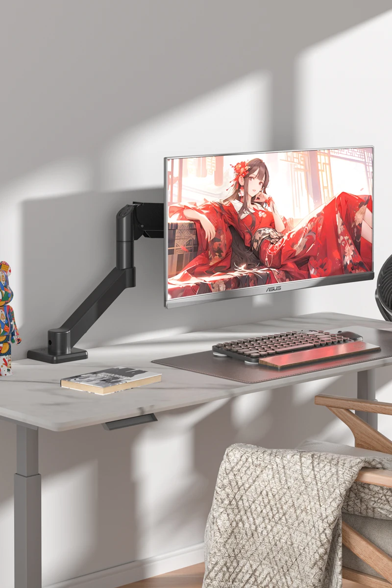 HILLPORT 27 30 17-35 "soporte de brazo de Monitor blanco de escritorio resorte de Gas soporte de montaje de movimiento completo soporte de montaje de TV LED LCD soporte de PC T1 - imagen 5