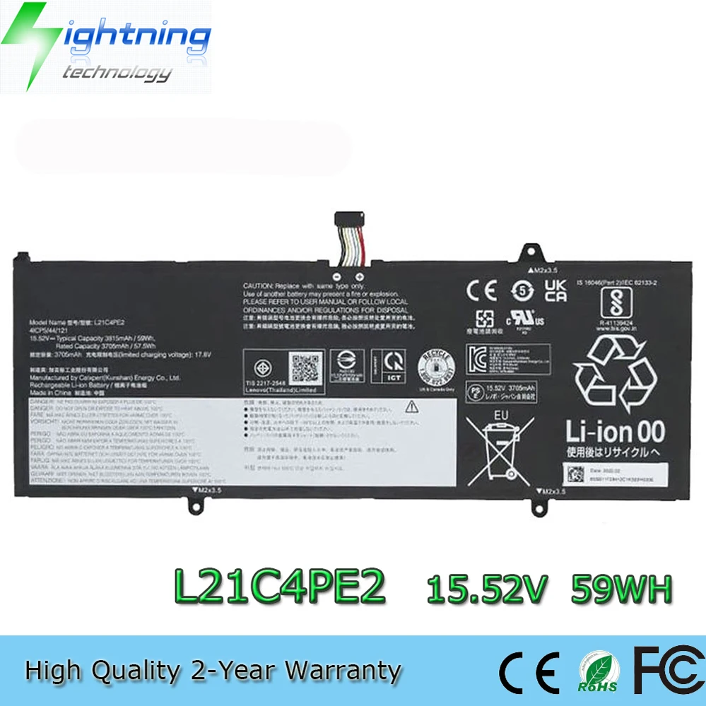 L21C4PE2 15,52 V 59Wh batería del ordenador portátil para Lenovo Yoga 6 13ALC7 5B11F29411 5B11F29414 L21D4PE1 L21M4PE2 etc.