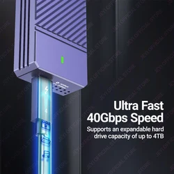 JEYI Carcasa NVMe M.2 2280 40Gbps con ventilador PWM USB-C para SSD
