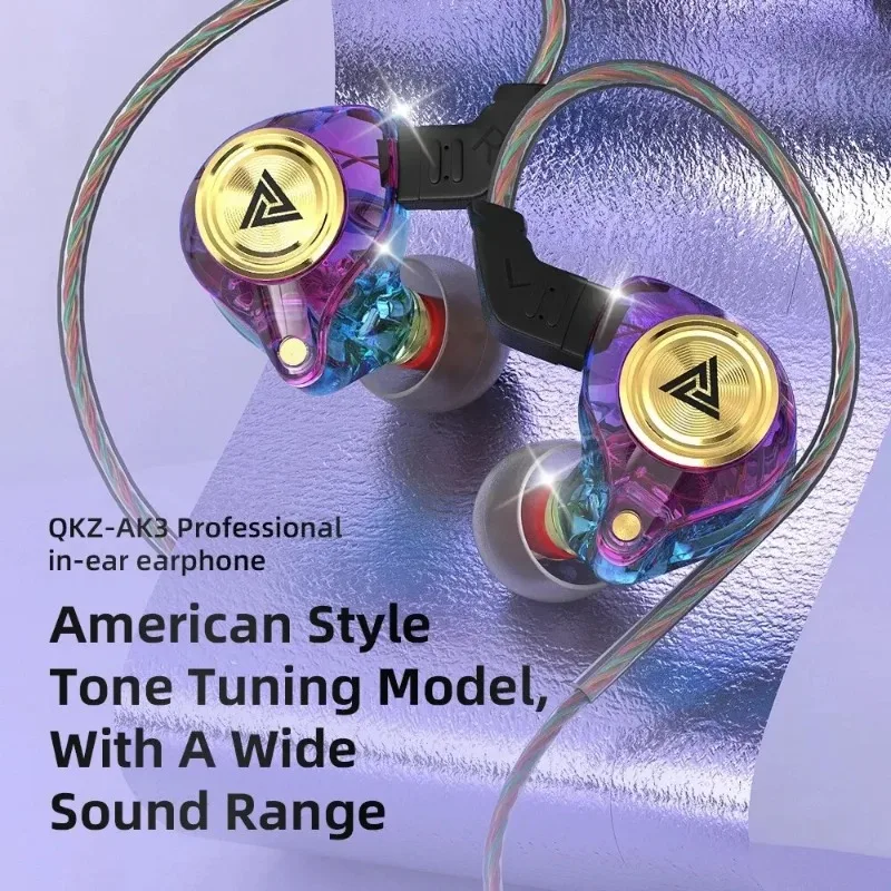 QKZ AK3 FiLe auriculares con cable con micrófono Monitor de música HiFi auriculares bajos auriculares con cancelación de ruido para auriculares deportivos para juegos - imagen 3