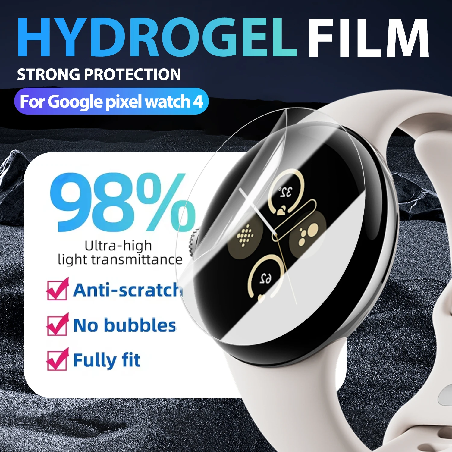 Película de hidrogel de TPU suave, películas protectoras transparentes HD para Google Pixel Watch 4, protectores de pantalla para reloj inteligente de 41MM/45MM, no de vidrio