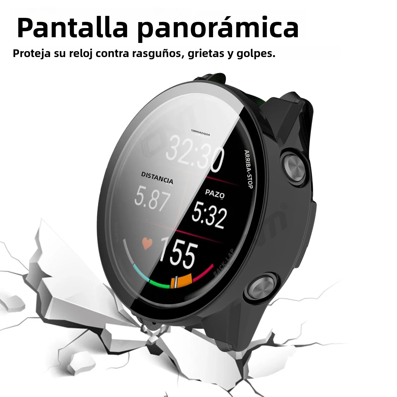 Vidrio + funda para Garmin Forerunner 970 570 42mm 47mm Protector de pantalla de vidrio templado y accesorios de parachoques protectores de PC duro - imagen 5