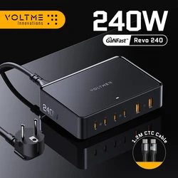 VOLTME Cargador GaN USB-C 240 W de 6 Puertos