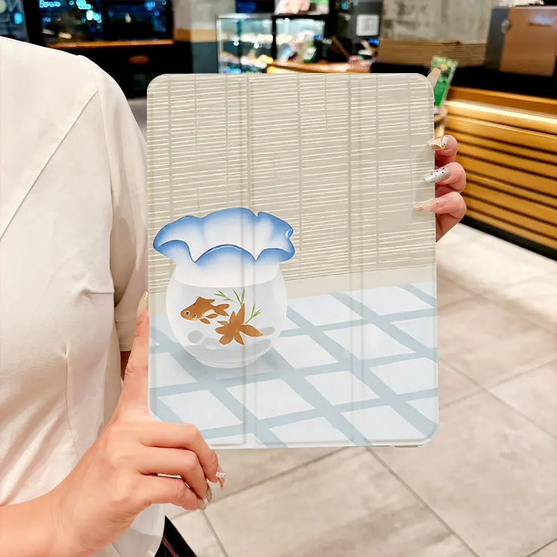 Funda de tableta Lucky koi para iPad pro 10/11 pulgadas 2020/6/7th /8th /Air 3rd/Air 4th/9th gen/Air 5th Gen 2022/Air 11 anticaída - imagen 2