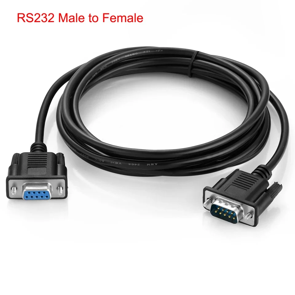 DB9 9Pin Serial RS232 Cable de extensión Macho Hembra 1.5m 3m 5m 10m Negro OD5.0 - imagen 2