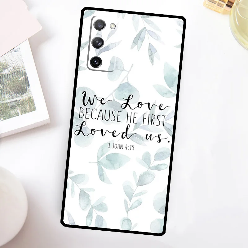 Funda de teléfono con cita cristiana versículo bíblico para Samsung Galaxy S23 S24 Ultra S22 S20 S21 FE Note 20 10 S8 S9 S10 Plus - imagen 2