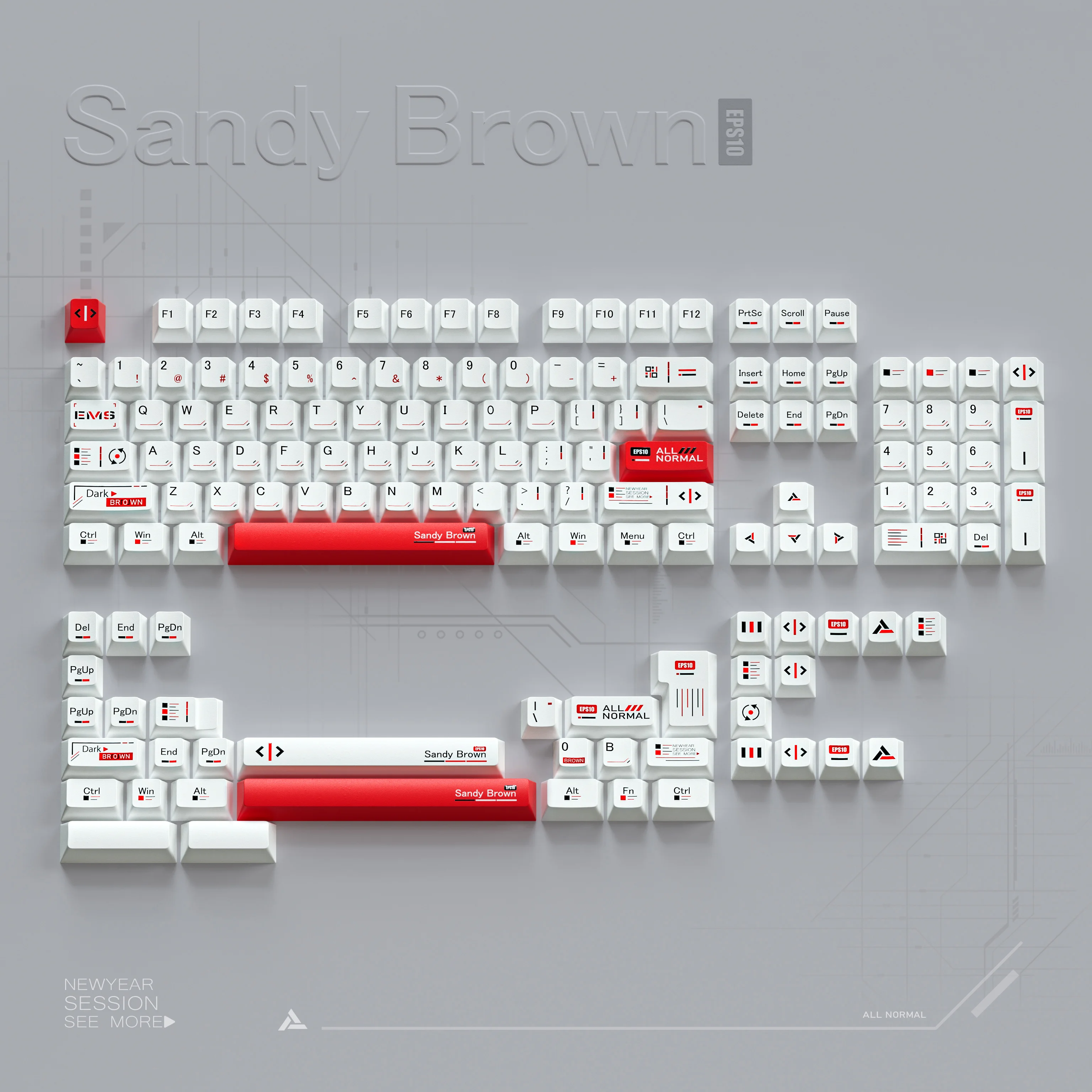 Teclas blancas Cherry Pbt, teclas simples blancas, teclas de entrada mecánicas rojas en forma de L, barra espacial de 2,25/2,75U, teclas con diseño Alice