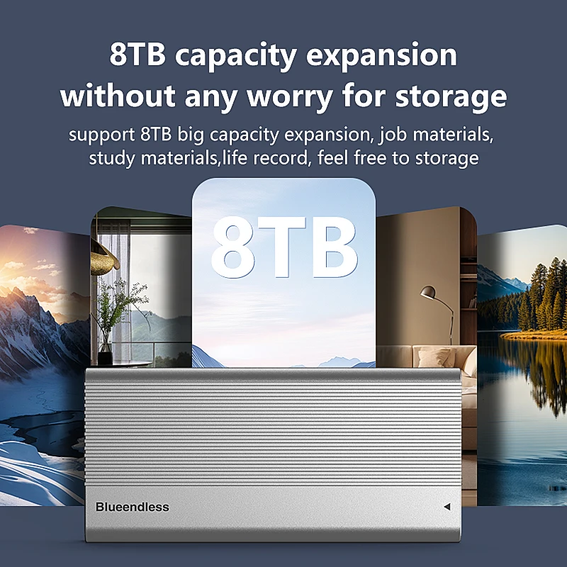 Blueendless USB4 40Gbps M.2 NVMe SSD Caja con ventilador de refrigeración PCIe 4.0 Caja de unidad de estado sólido Compatible con Thunderbolt 4/3 - imagen 3