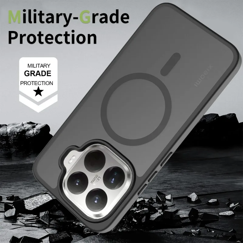 Para Xiaomi 15T Pro magnético mate translúcido PC + TPU funda a prueba de golpes para Xiaomi 15 T Mi15Tpro para Magsafe cubierta de carga inalámbrica - imagen 4